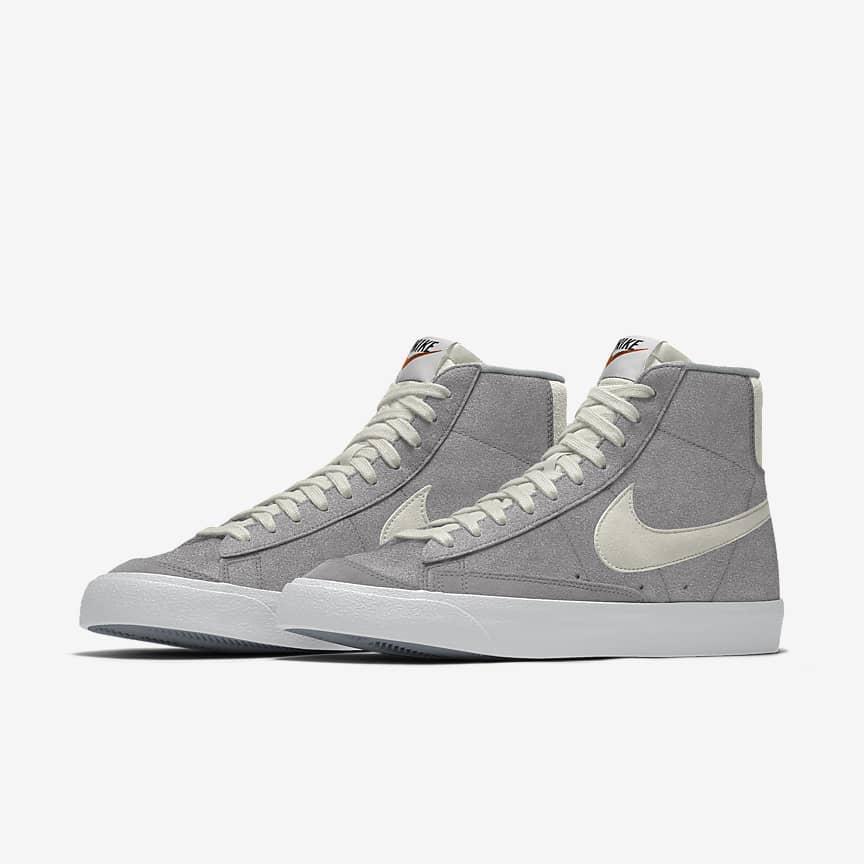 Giày Nike Blazer Mid '77 By You Nữ Trắng Xám